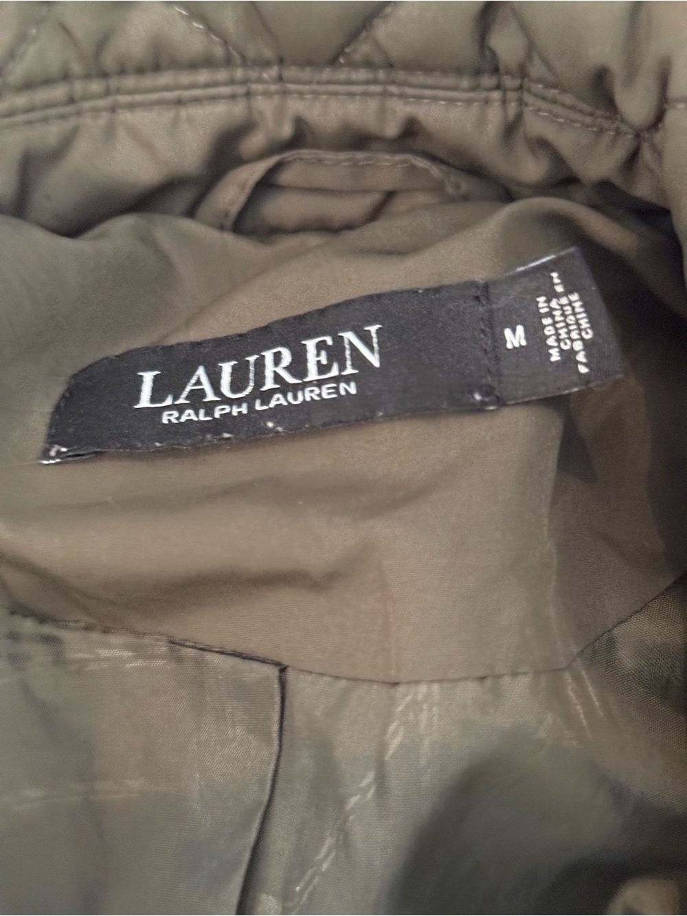 Ralph Lauren Quilted Snap-Front Utility Jacket in Olive Green Sz M - Picture 5 of 5